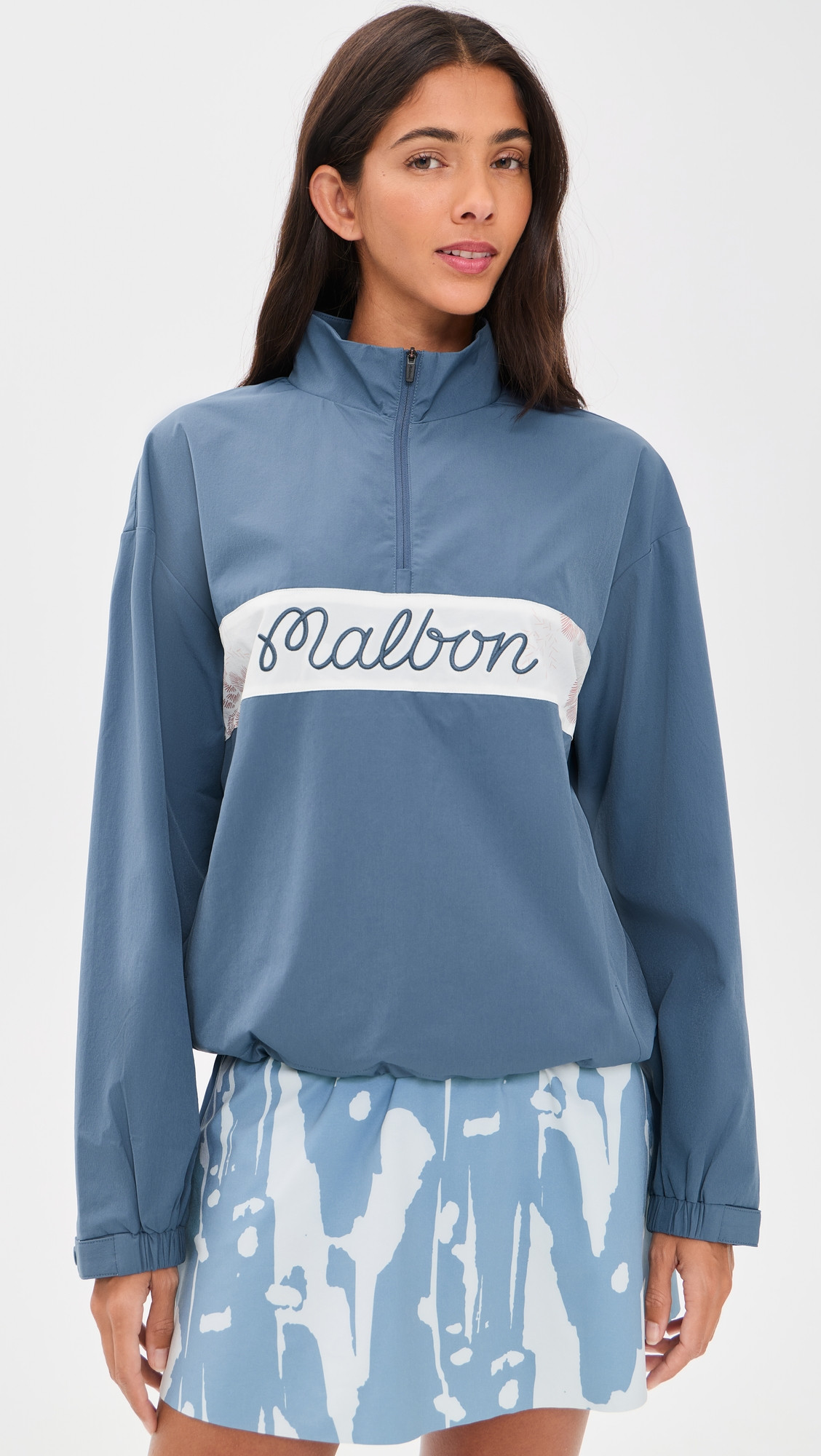 Malbon Crosscourt Blossom Windbreaker Vintage Indigo L | Shopbop