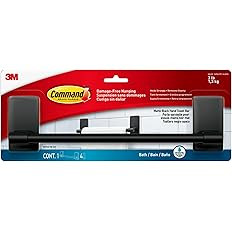 Command Hand Towel Bar Matte Black with Water Resistant Command Strips, Bathroom Décor, 9 in Bar... | Amazon (US)