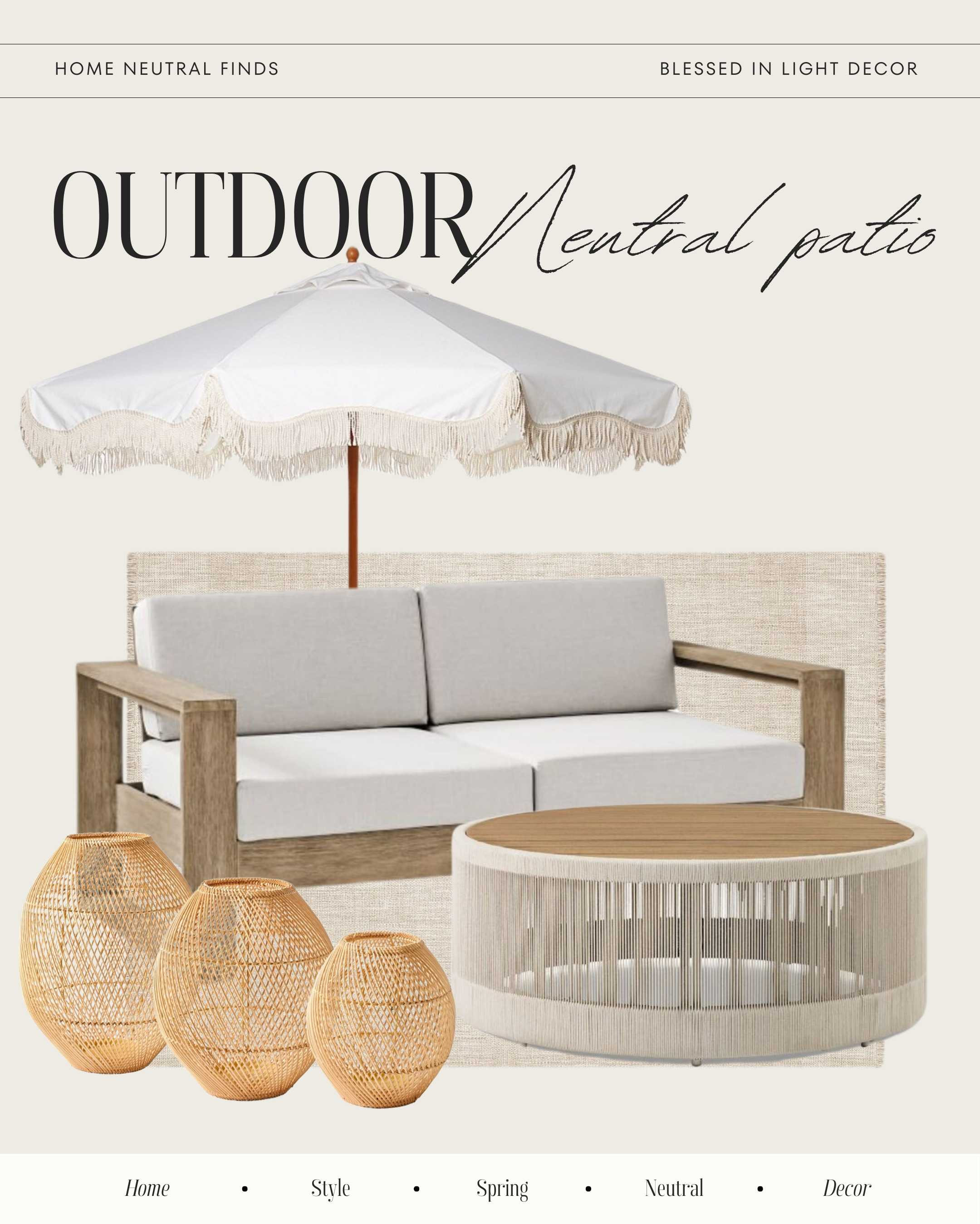 Luxury outdoor patio#spring2024 #potterybarn #westelm #neutralstyle #outdoors #patio #home #homedecor 

#LTKSpringSale #LTKhome #LTKU