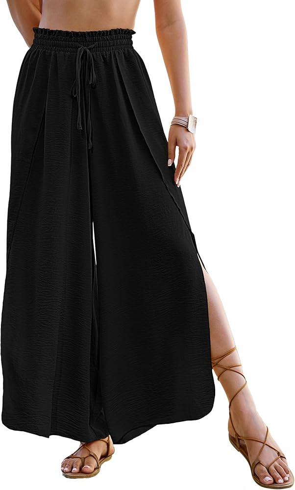 Bsubseach Swim Beach Cover Up Pants for Women Flowy Pant Wide Leg Bathing Suit Coverup Swimsuit P... | Amazon (US)