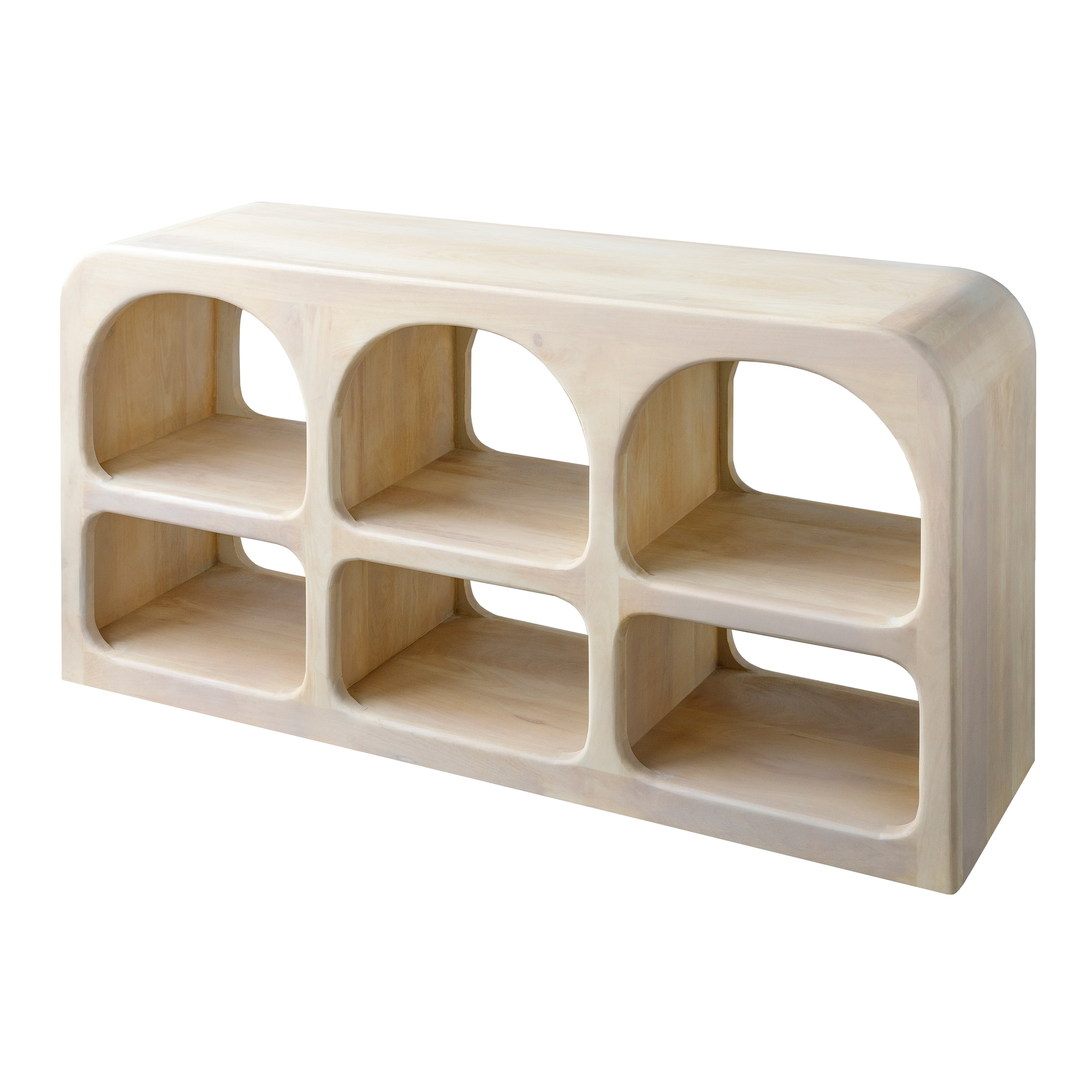 Panyer Short Ivory Mango Wood Bookshelf | World Market
