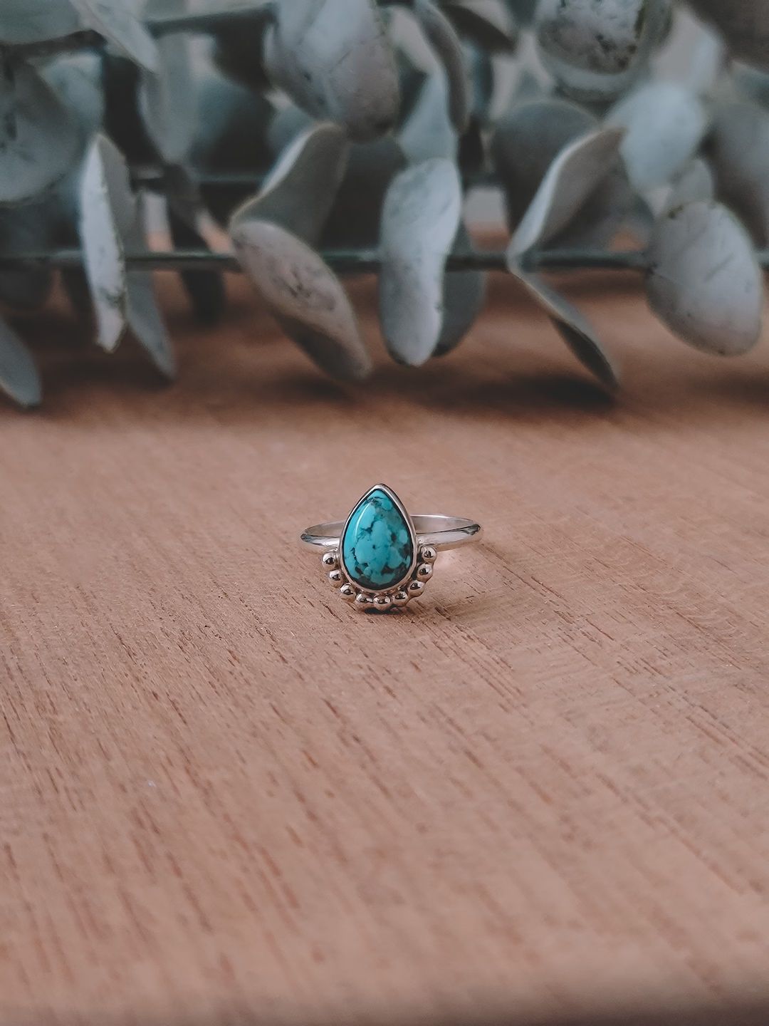 Teardrop Turquoise Ring Native American Handmade Custom Jewelry - Etsy | Etsy (US)