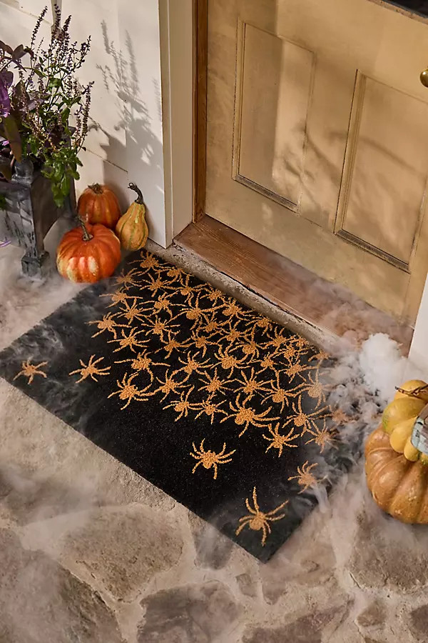 Spooky Spiders Coir Doormat | Anthropologie (US)
