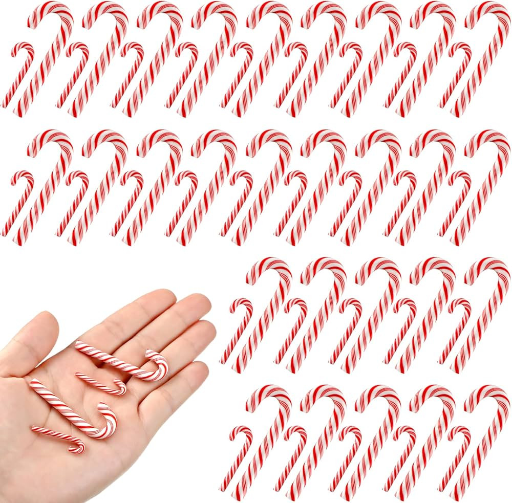 Giegxin 120 Pcs Christmas Candy Cane Decorations Fake Candy DIY Craft Supplies Peppermint Ornamen... | Amazon (US)