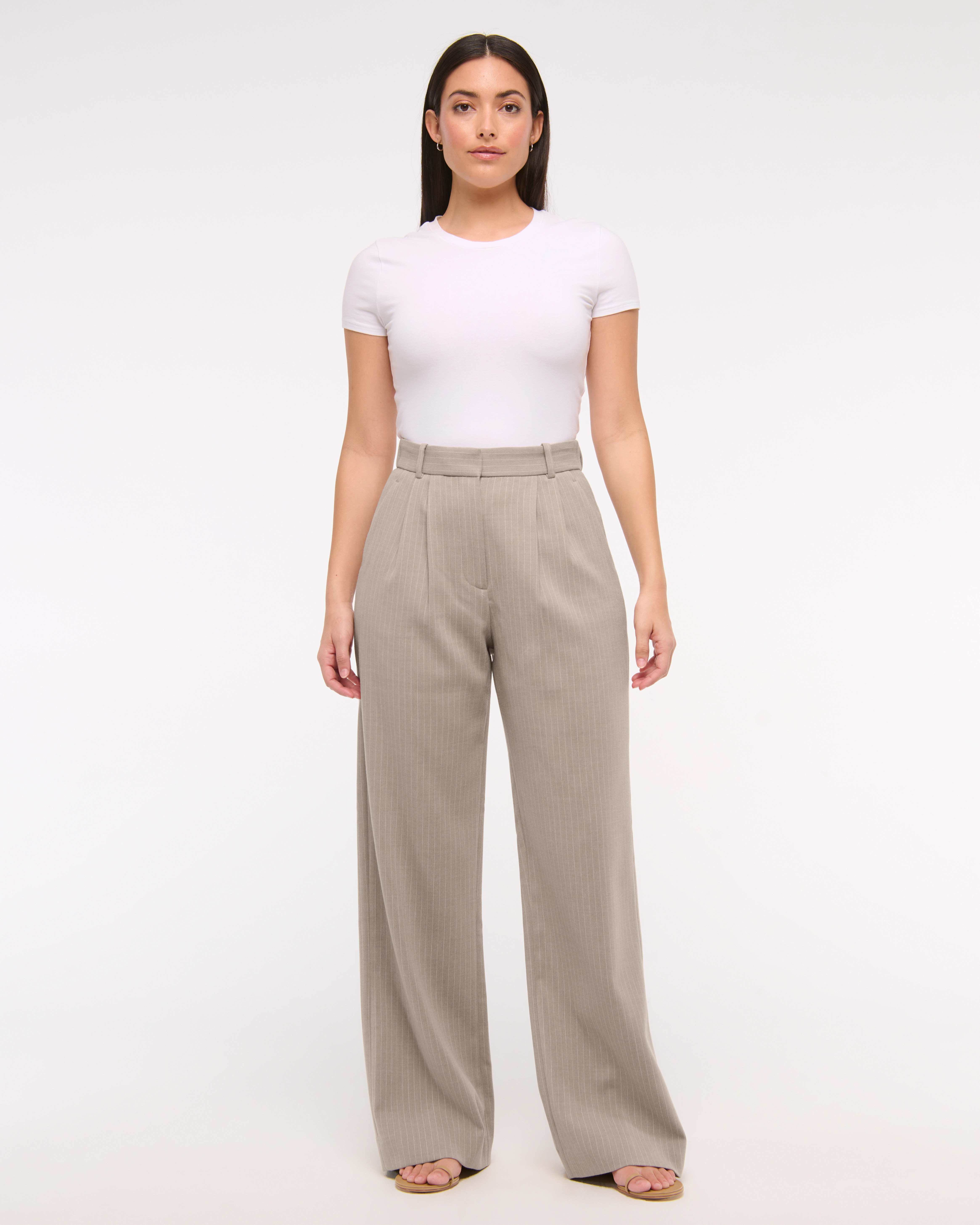 Curve Love A&F Sloane Tailored Wide Leg Pant | Abercrombie & Fitch (US)