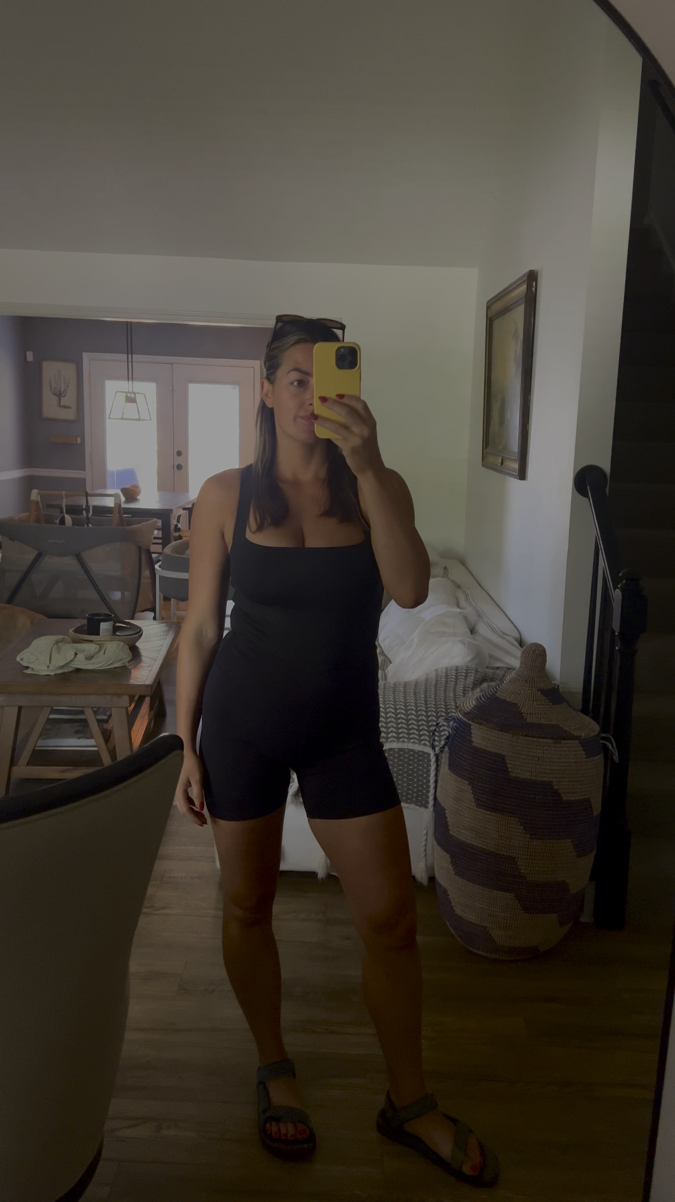 Amazon bodysuit + bike shorts 🤍 

#LTKStyleTip #LTKFindsUnder100