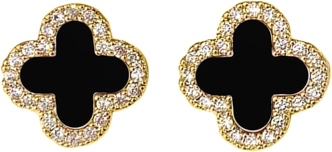 HighSpark Clover Earrings for Women | Hypoallergenic Studded Clover Stud Earrings | Lovely Gift -... | Amazon (US)