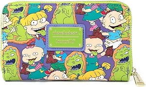 Loungefly Nickelodeon Rugrats Reptar Bar All Over Print Zip Around Wallet, Faux Leather, Multi | Amazon (US)