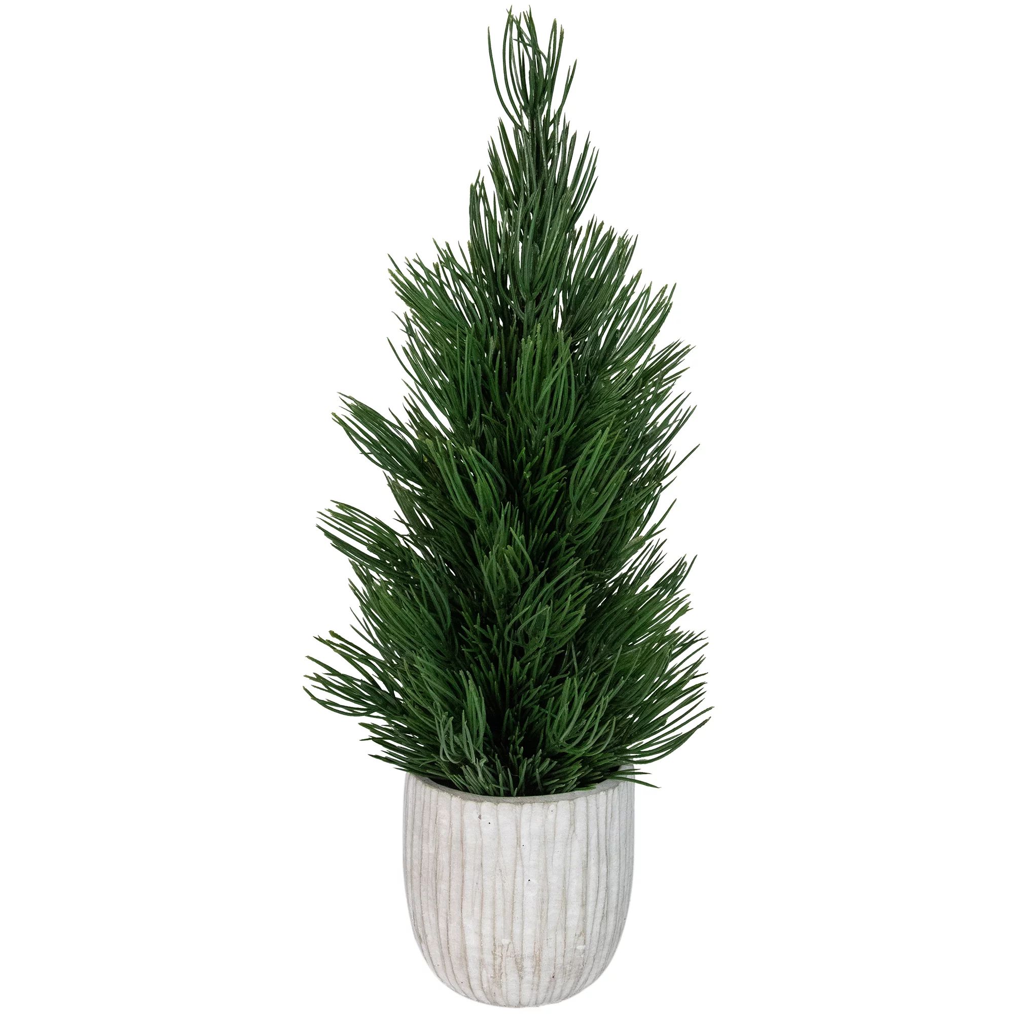 13.25" Mini Fir Artificial Tabletop Christmas Tree with Cement Base - Unlit - Walmart.com | Walmart (US)