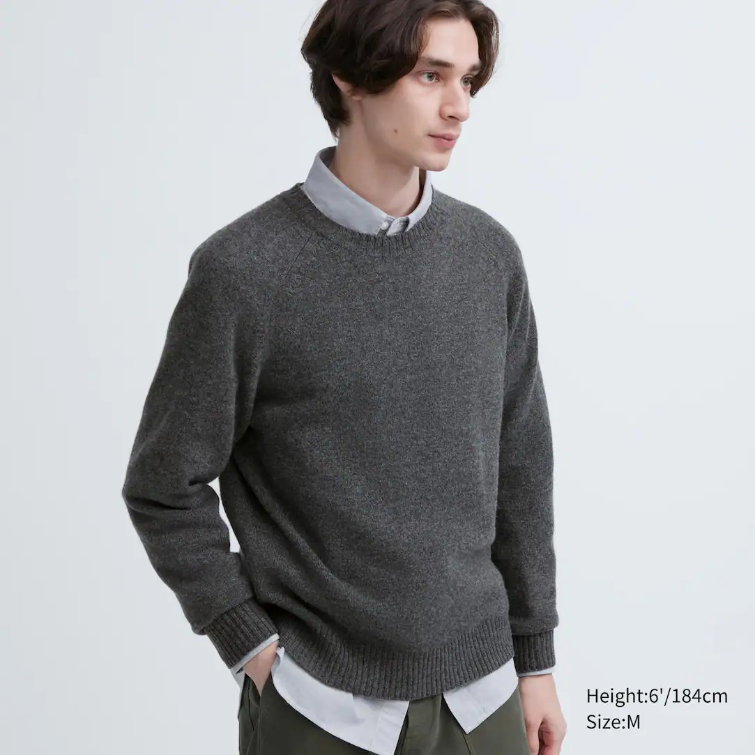 PREMIUM LAMBSWOOL CREW NECK JUMPER | UNIQLO (UK)