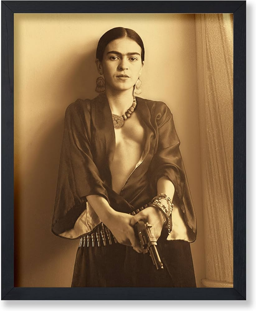 Poster Master Frida Poster - Frida Holding a Gun Print - Mexican Painter Art - Photography Art - ... | Amazon (US)