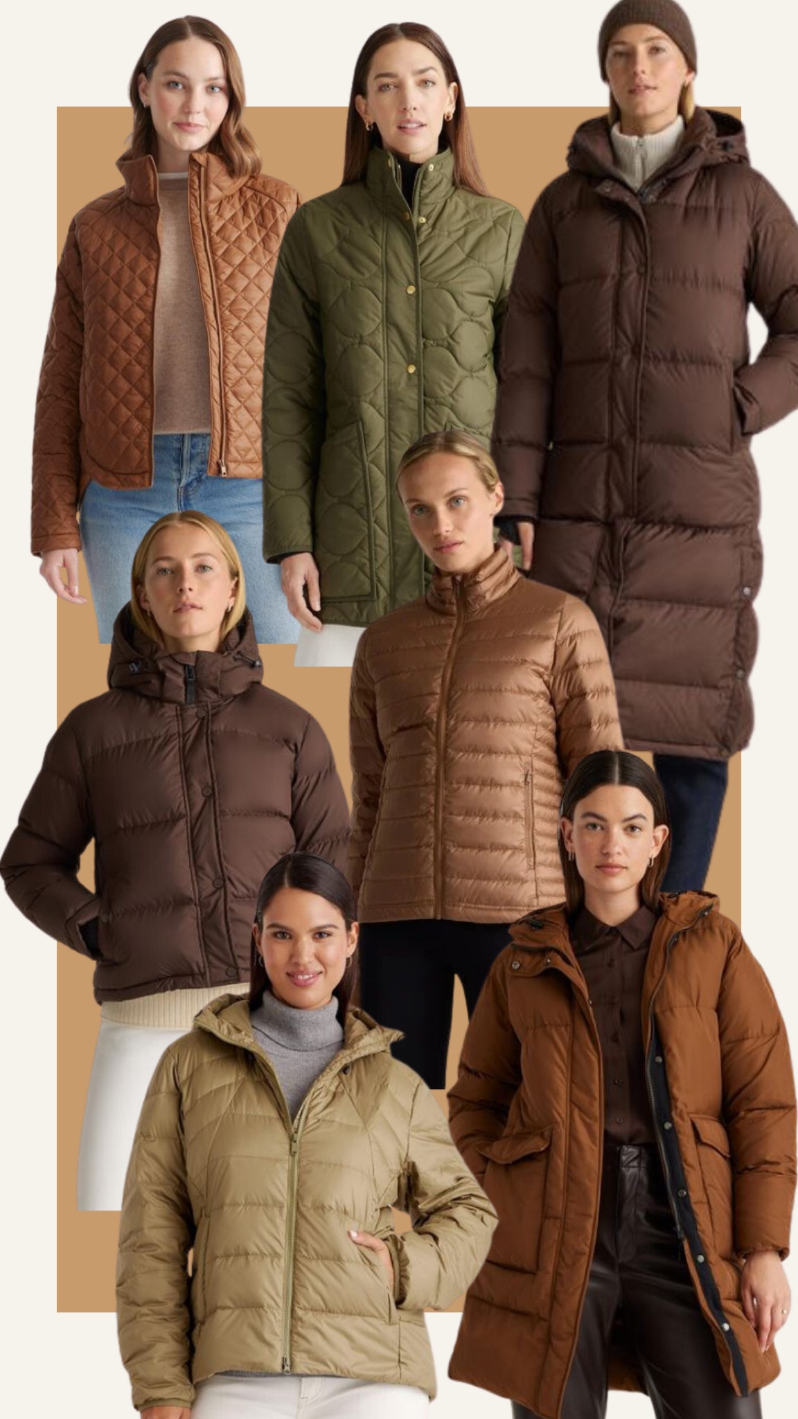 Quince coats for autumns, house of colour autumn, true autumn, dark autumn, warm autumn, soft autumn, dark brown, puffer, long coat, quilted, athleta, look for less, olive, green, down

#LTKFindsUnder100 #LTKMidsize #LTKSeasonal