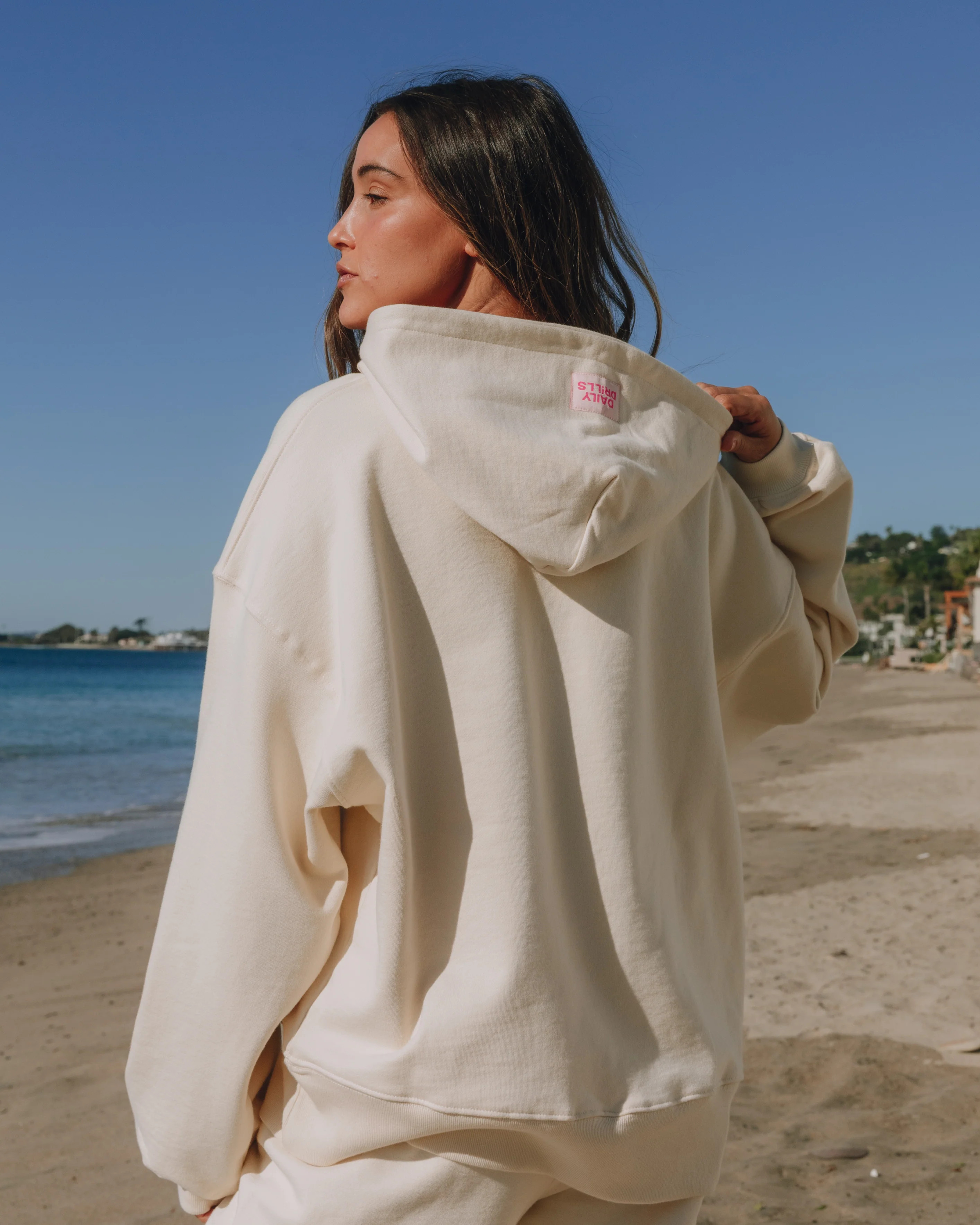 Oversized Hoodie with Pink Patch | Daily Drills
