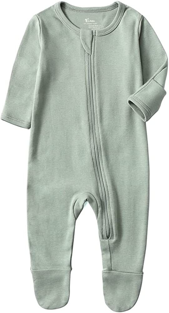 O2 BABY Baby Boys Girls Organic Cotton Zip-Front Sleeper Pajamas, Footed Sleep 'n Play | Amazon (US)