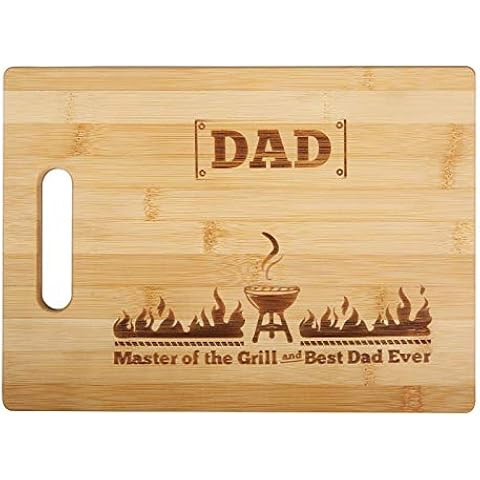 GIFT DAD FATHER ~ Engraved Large 2-Tone Bamboo Cutting Board for Dad ~ 2-Sided Design ~ Engraved ... | Amazon (US)