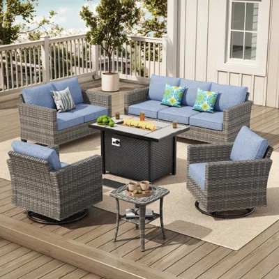 Harbin 7 - Person Outdoor Seating Group With Cushions | Wayfair North America