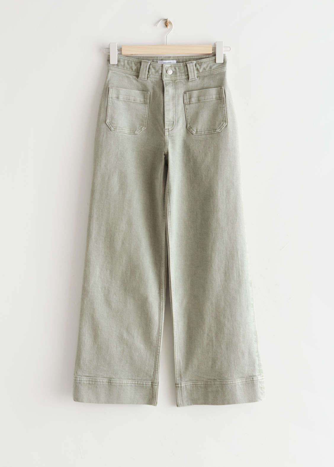 Flared Cropped Patch Pocket Jeans - Green | & Other Stories (EU + UK)