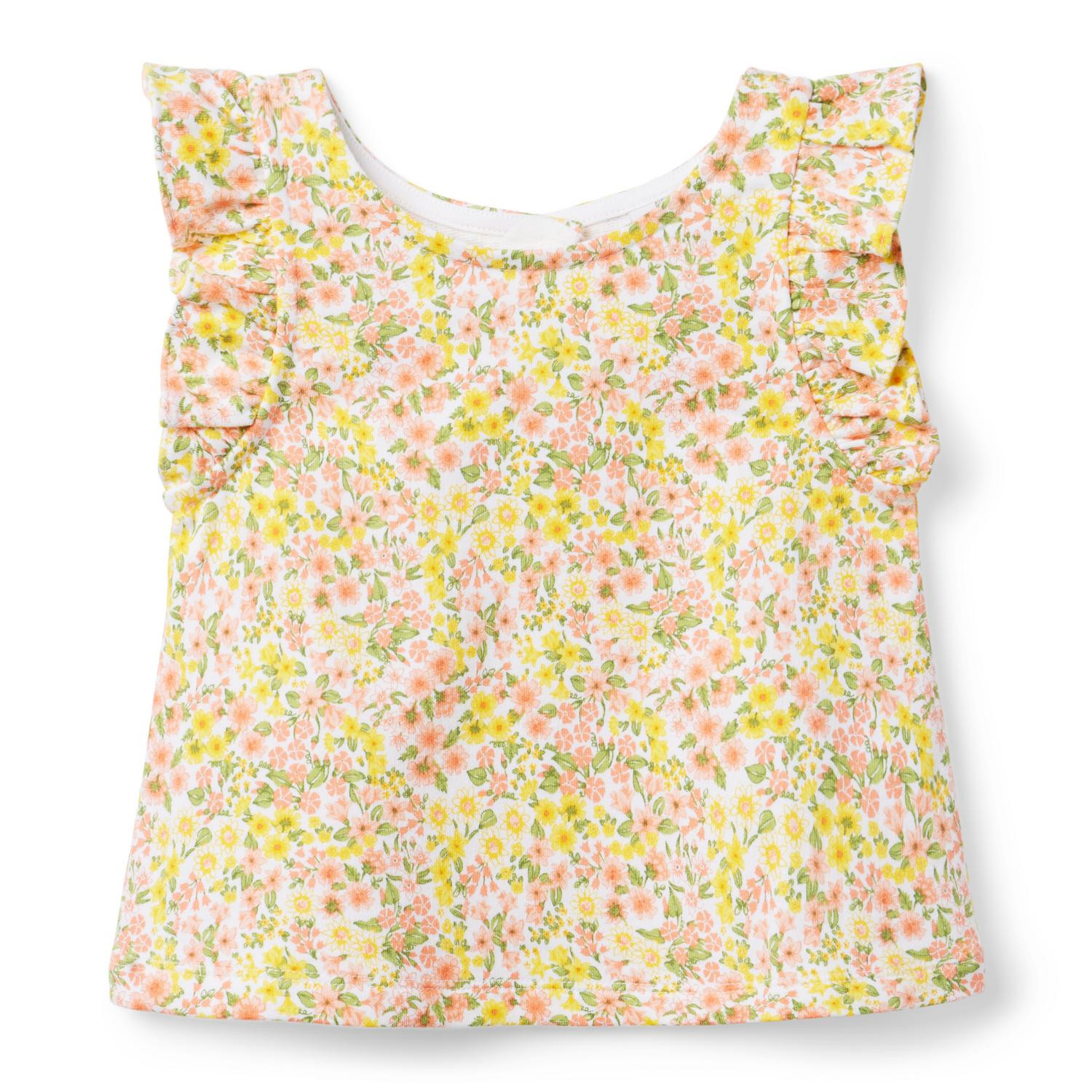 Floral Ruffle Sleeve French Terry Top | Janie and Jack