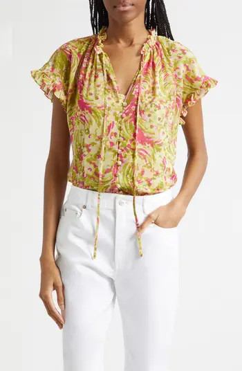 Cinq \u00e0 Sept Jenise Daisy Swirl Top | Nordstrom | Nordstrom