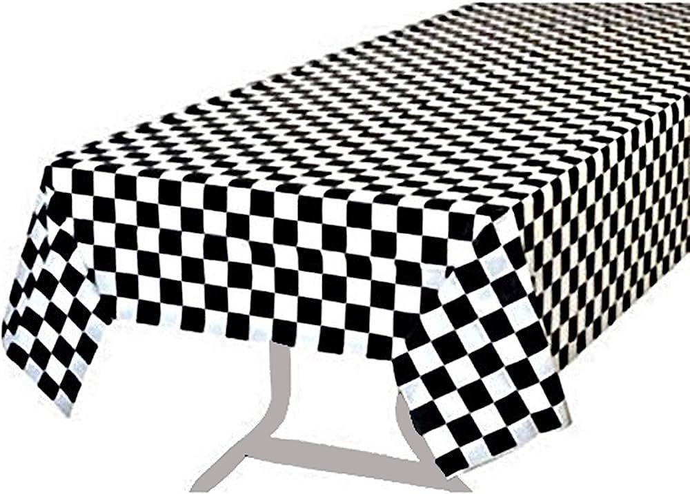 Pcs of 2 Premium Plastic Checkered Flag Tablecloths Picnic Table Covers, Tablecovers Party Favor ... | Amazon (US)