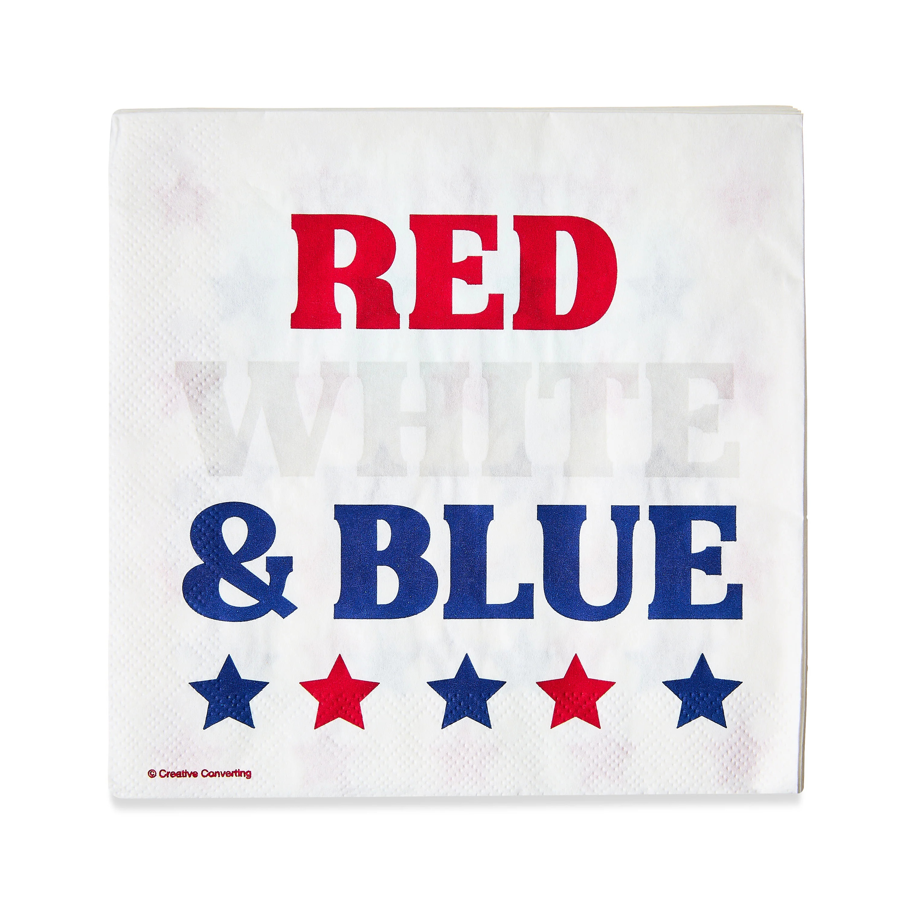 Patriotic Red, White & Blue 6.5" Paper Napkins with Matching Stars, 16 Count, by Way To Celebrate... | Walmart (US)