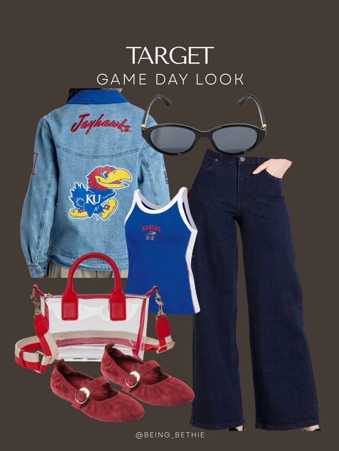 Target game day look! 

Kansas City, Jayhawks, tailgate, sport event outfit, denim jacket, sunglasses, ballet flats

#LTKSaleAlert #LTKSeasonal #LTKootd
