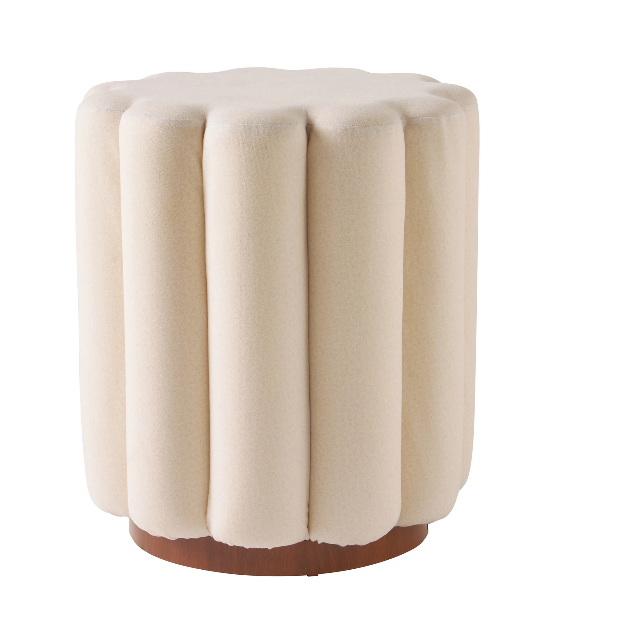 Better Homes & Gardens Lillian Velvet Tufted Ottoman, Cream | Walmart (US)