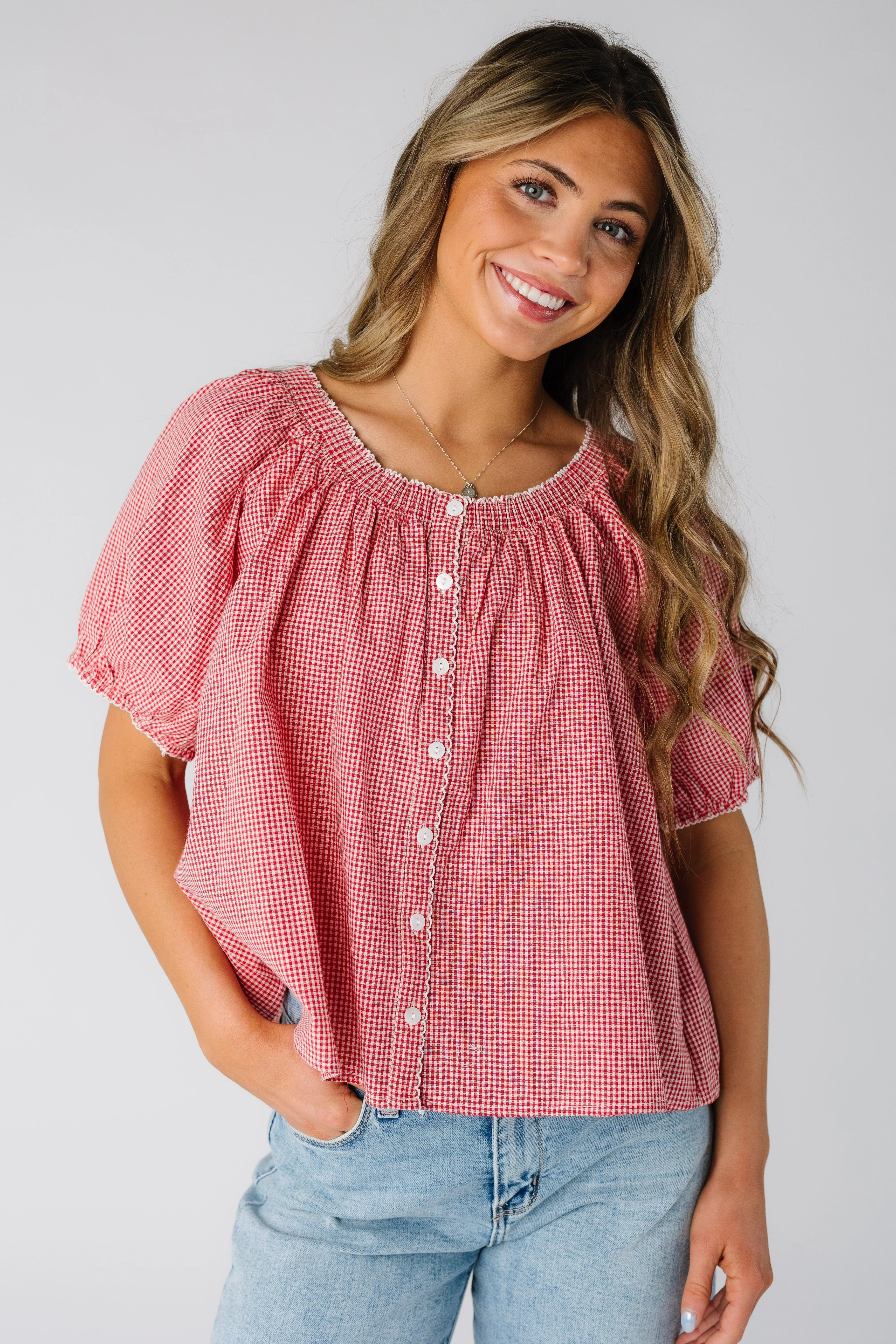 The June Gingham Blouse | Called To Surf
