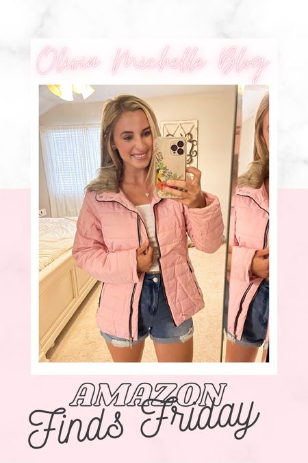 Amazon finds Friday! LOVE this pink puffer jacket. So soft and great for winter. Removable faux fur accent. Amazon style. Amazon fashion. 

#LTKunder50 #LTKSeasonal