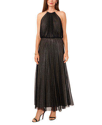 Womens Halter Blouson Pleated Formal Dress  | Macy's