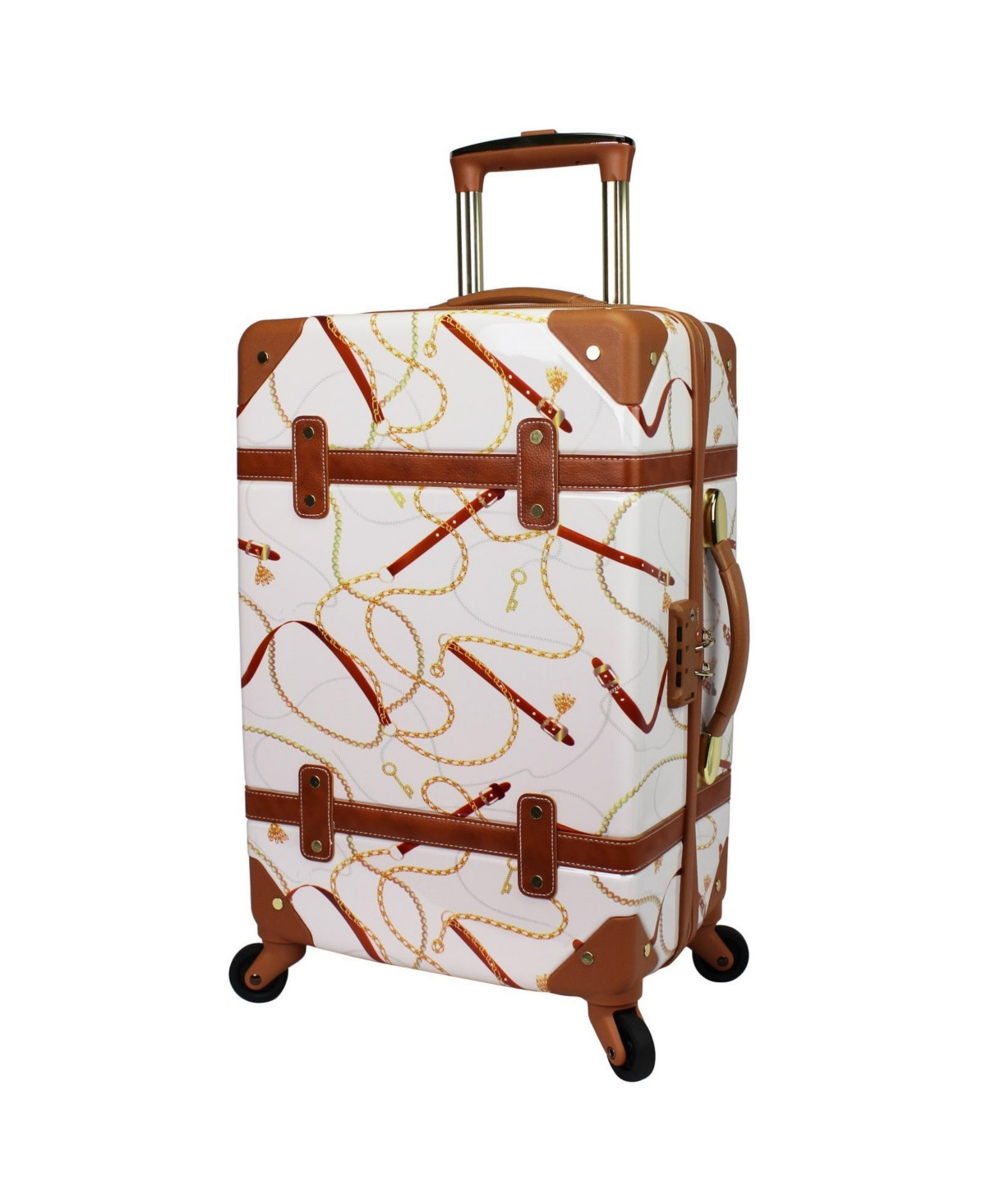 Chariot 20-Inch Hard side Carry-On Spinner Luggage - Ivory | Macy's
