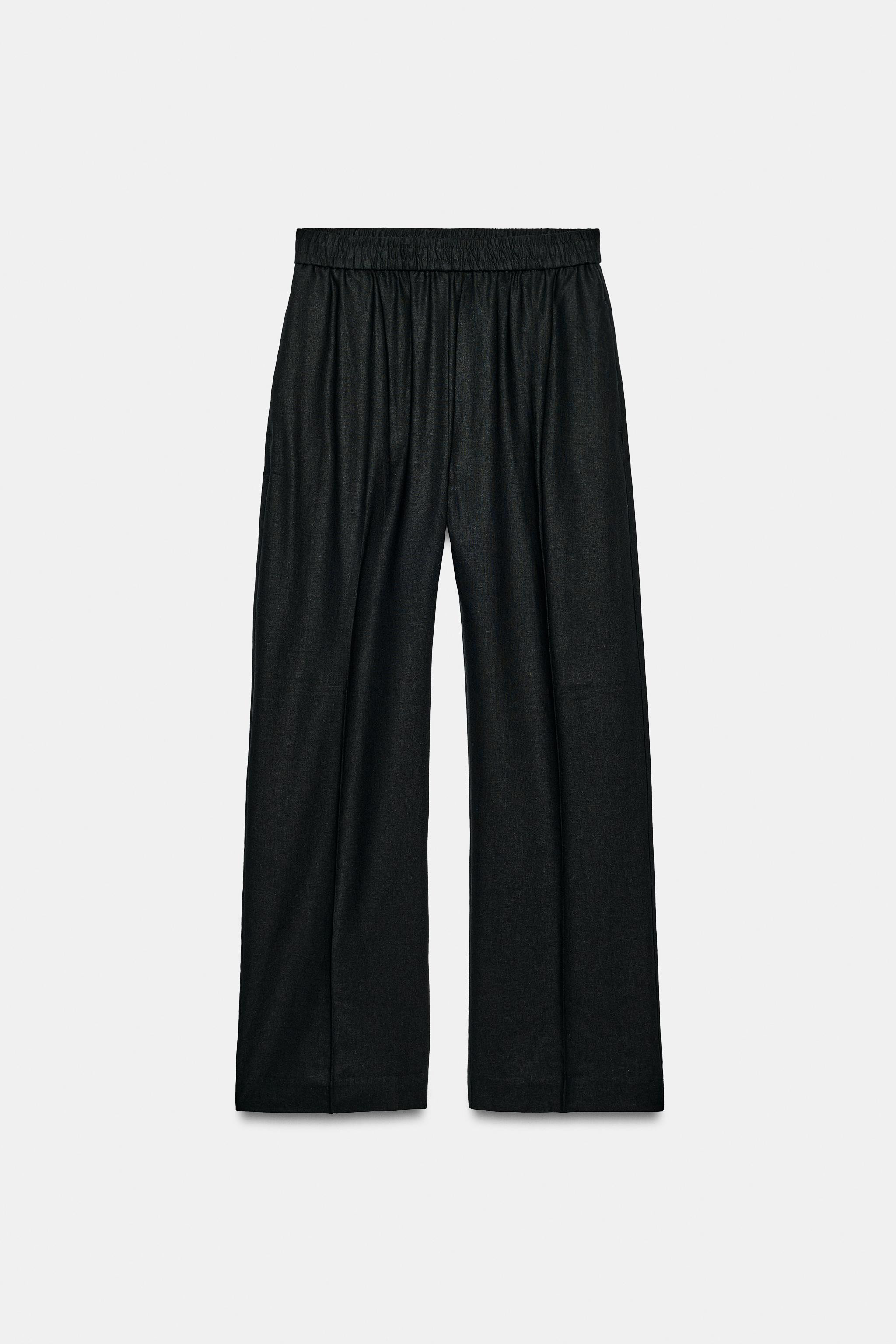 LINEN BLEND STRAIGHT LEG PANTS | Zara US