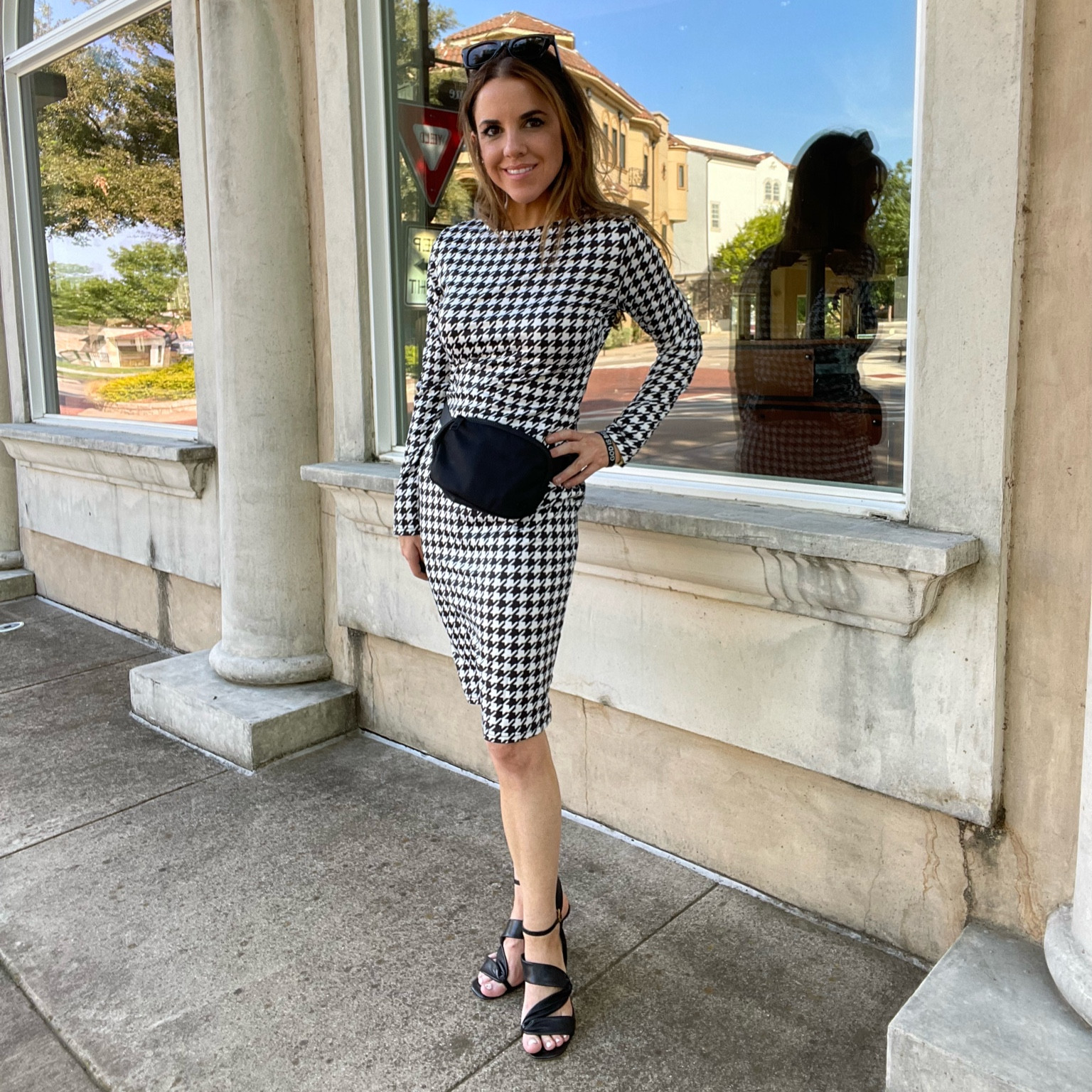 Houndstooth season YALL! 🖤🤍🍁
**LINKED SIMILAR BELT BAG AND HEELS**

#LTKstyletip #LTKSeasonal #LTKunder50