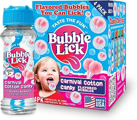 Carnival Cotton Candy (2.5 Fl Oz, 4-Pack), Lickable Bubbles for Kids and Pets - Natural Flavor, G... | Amazon (US)