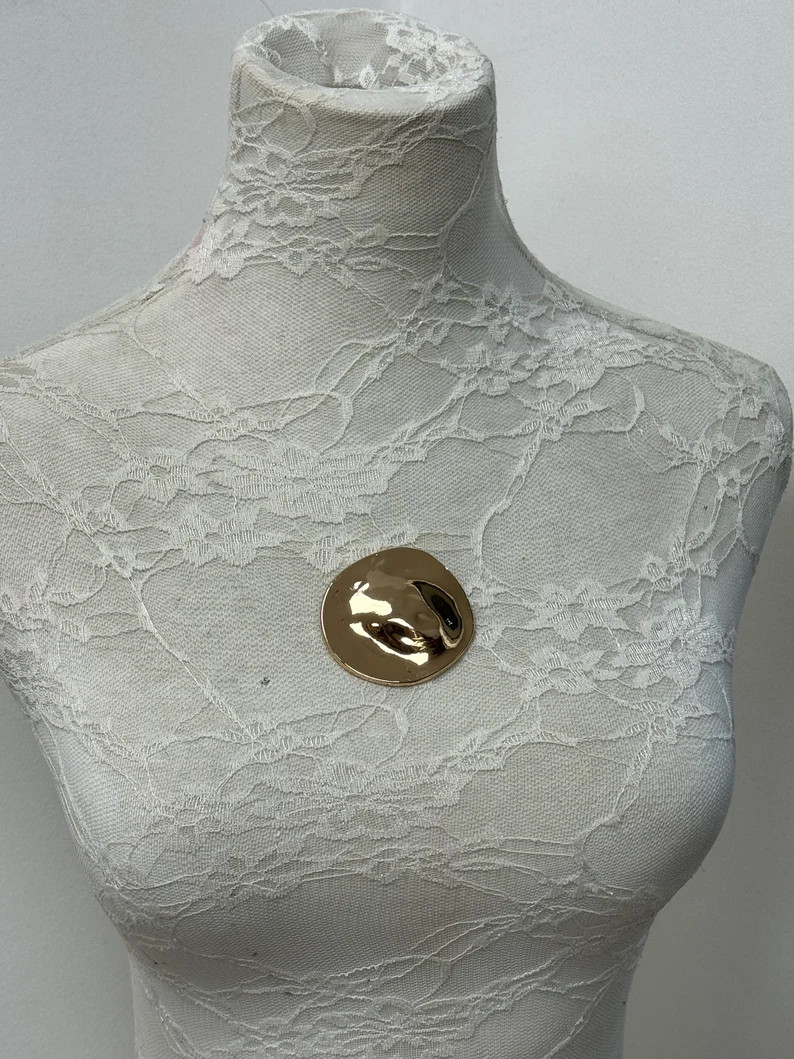 Brooch, Gold Brooch, Hammered Brooch, Rustic Brooch, Fashion Brooch - Etsy | Etsy (US)