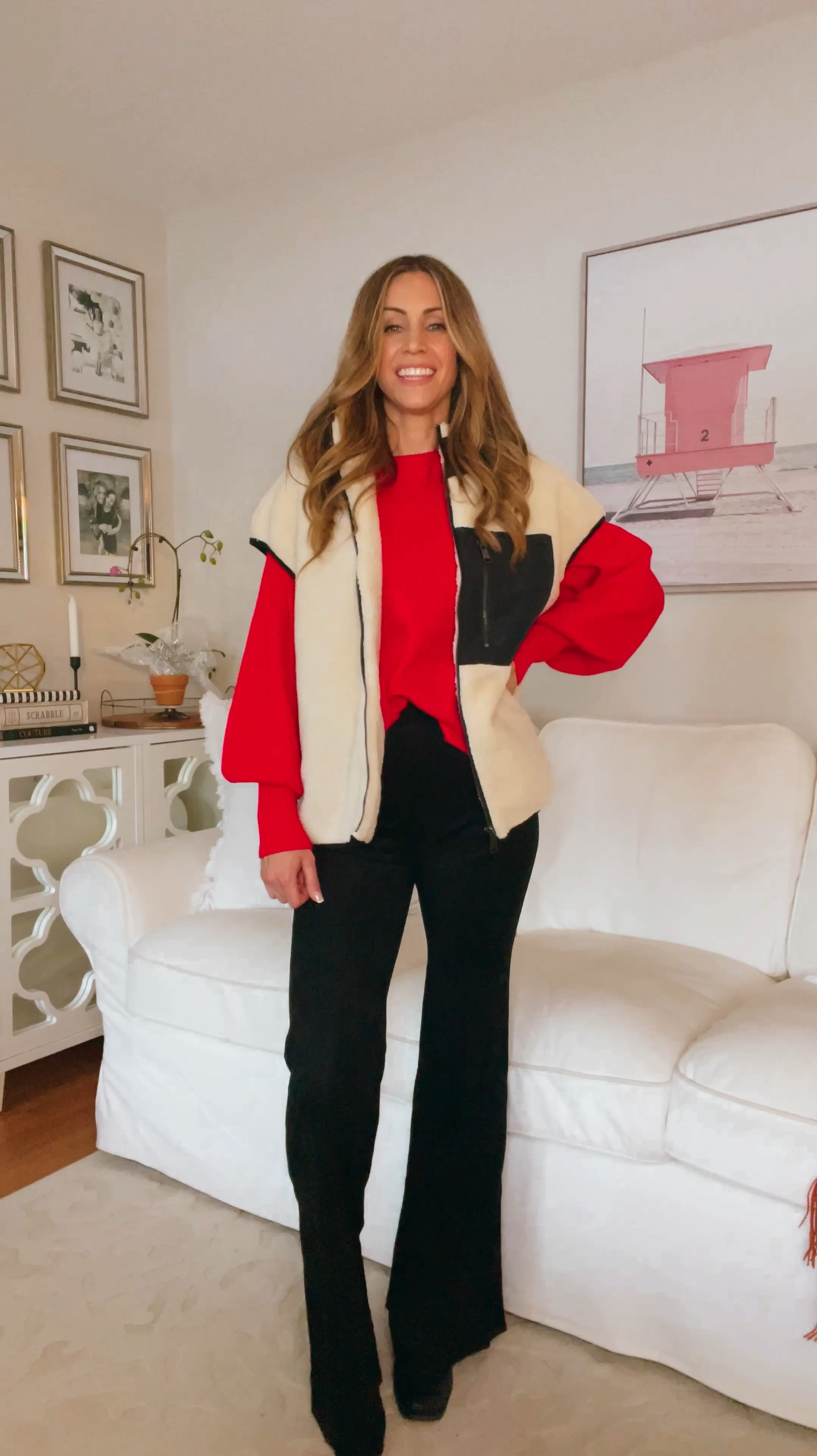 This vest is warm and cozy!!! Perfect for yourself or as a gift!! 🎁 

The fit is oversized so you can comfortably wearing knitted sweaters underneath!

Vest, sweater, knitted sweater, pants, black pants, flare pants, boots. Holiday outfit. Christmas outfit. #Ltkpetite #ltkgiftguide #ltksalealert #ltkfindsunder100

#LTKHoliday #LTKCyberWeek #LTKWatchNow