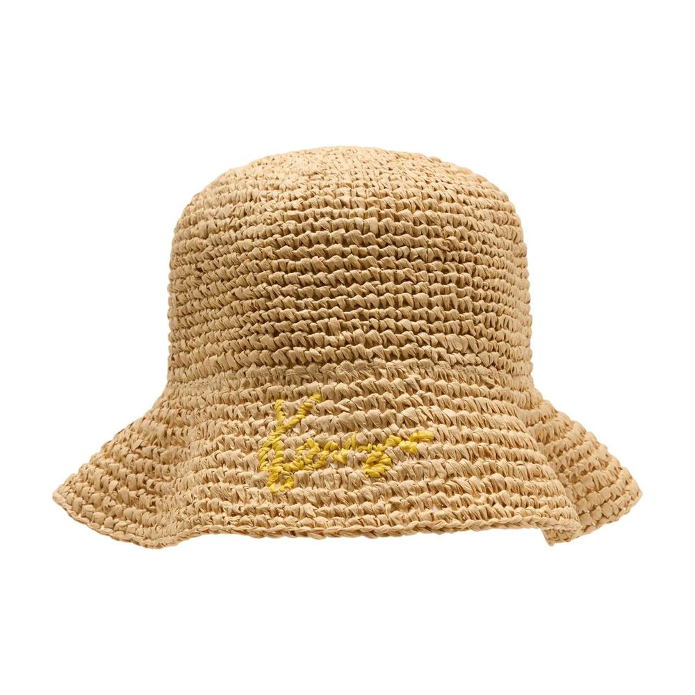 Kenzo FG68AC304F03 Raffia Woven Bucket Hat — Beige | Italist Inc.