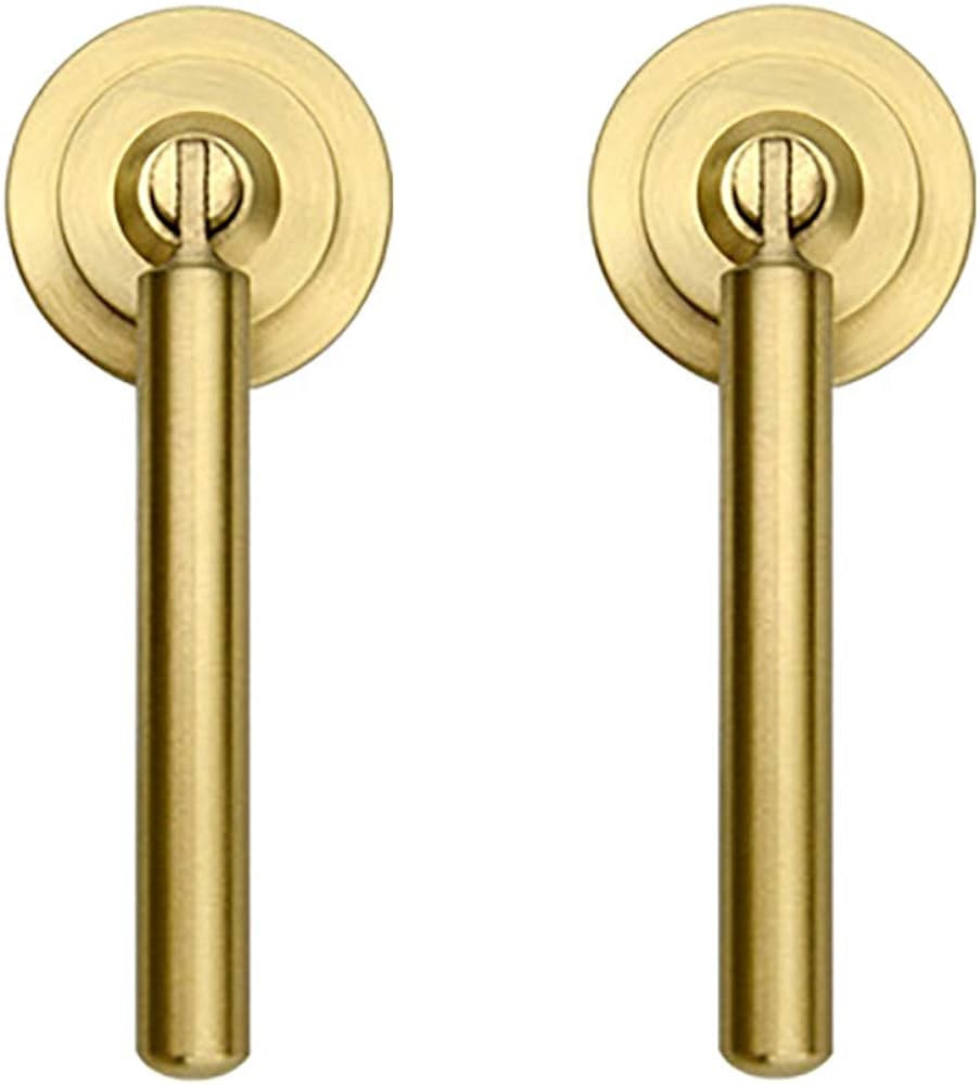 Tiazza 2Pcs Brushed Brass Drawer Pulls Mid-Century Modern Style Cabinet Hardware Kitchen Knobs Dr... | Amazon (US)
