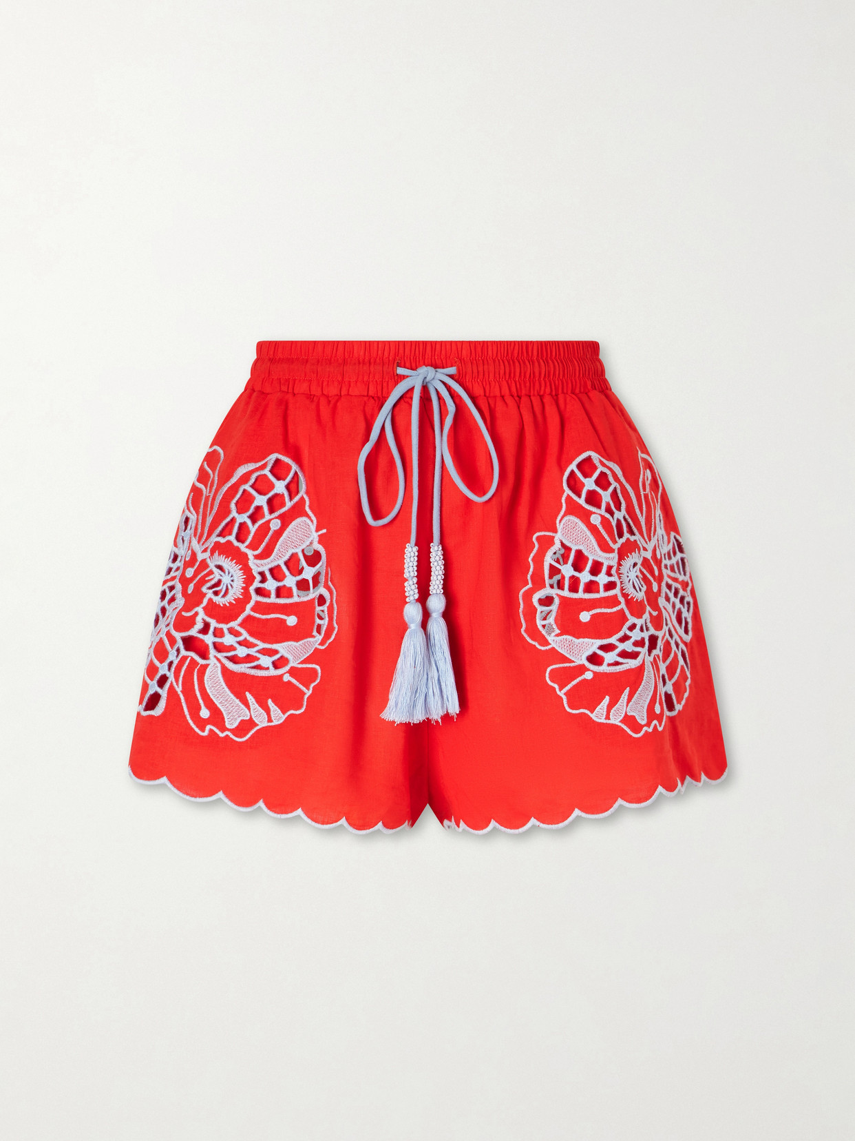 Farm Rio - Embroidered Linen-blend Shorts - x small | NET-A-PORTER (US)
