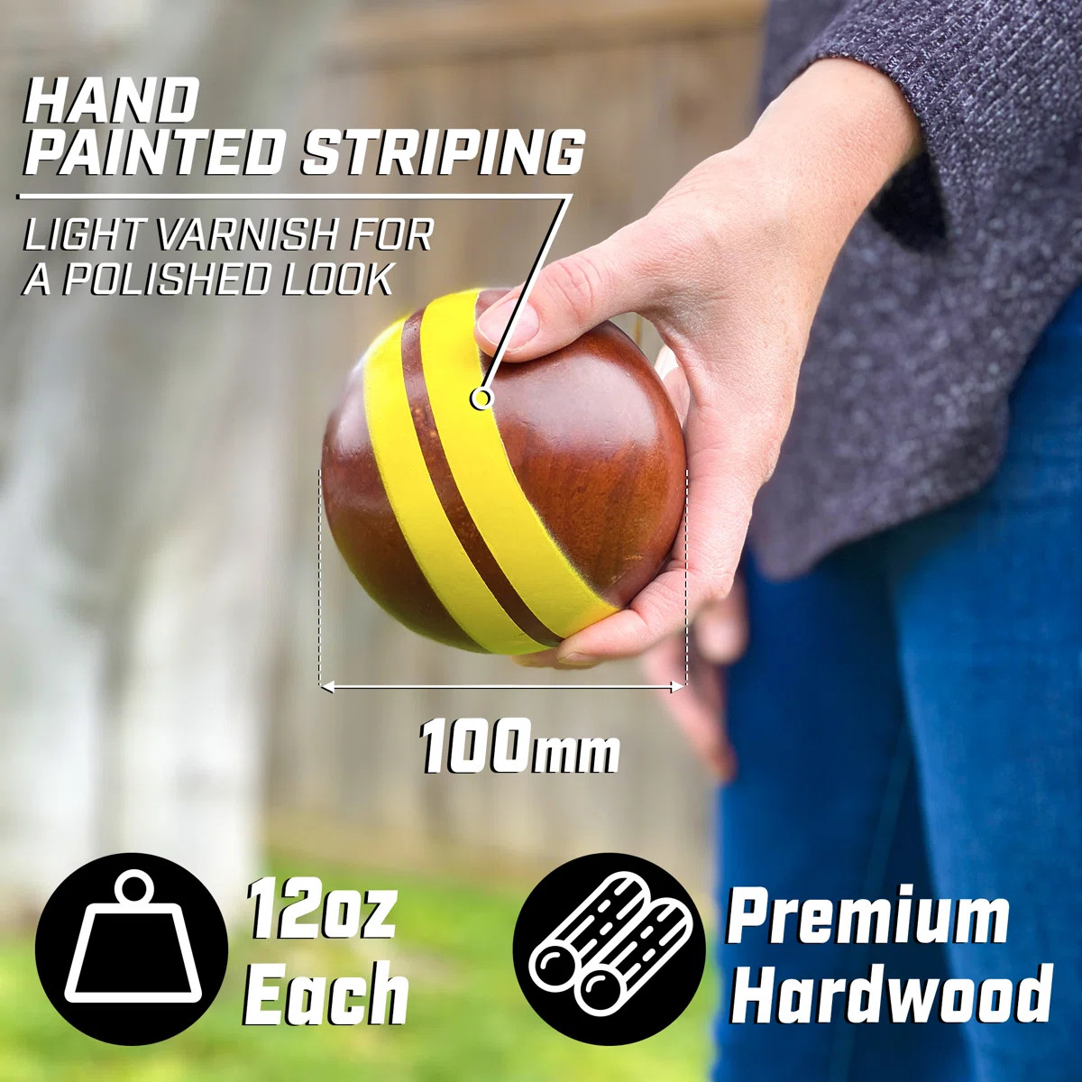 GoSports 100mm Hardwood Bocce Ball Set with Carrying Case for Backyard Outdoor Lawn Game | Wayfair North America
