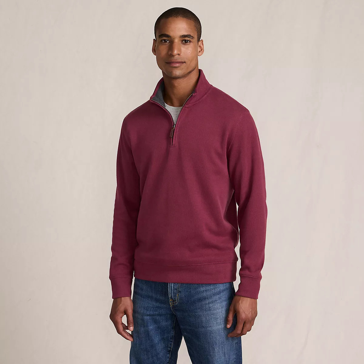 Bedford Rib Quarter Zip Pullover Sweater | Lands' End (US)