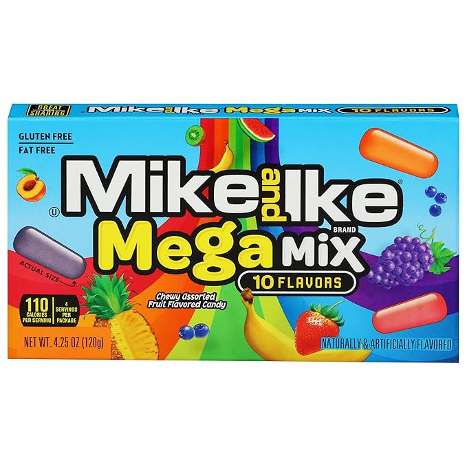 Mike and Ike Chewy Mega Mix Candy 4.25 oz | Amazon (US)