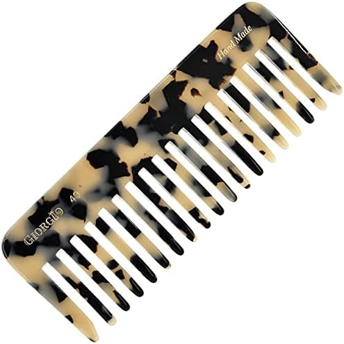 Giorgio G49 White Tokyo Wide Tooth Detangler Comb for Thick Curly Wavy Hair, Wet or Dry. Handmade... | Amazon (US)