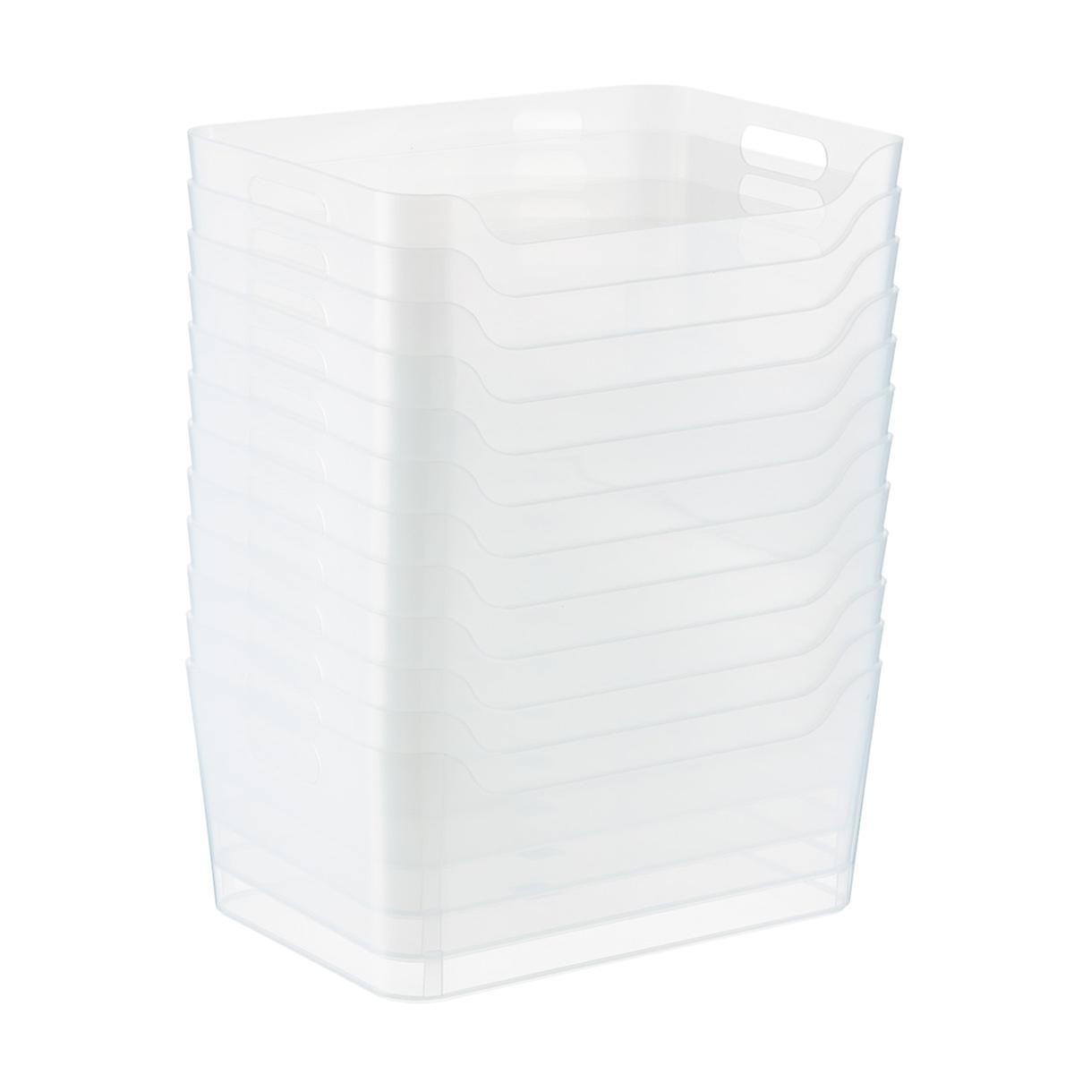 Case of 12 XS Plastic Bins w/ Handles Clear | The Container Store