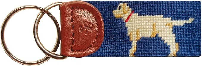 Smathers & Branson Yellow Lab Needlepoint Key Fob in Blue | Amazon (US)