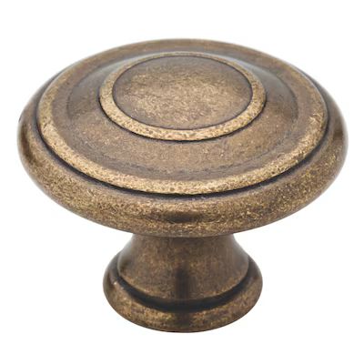 Brainerd Jackson 1-3/8-in Tumbled Antique Brass Round Traditional Cabinet Knob | Lowe's