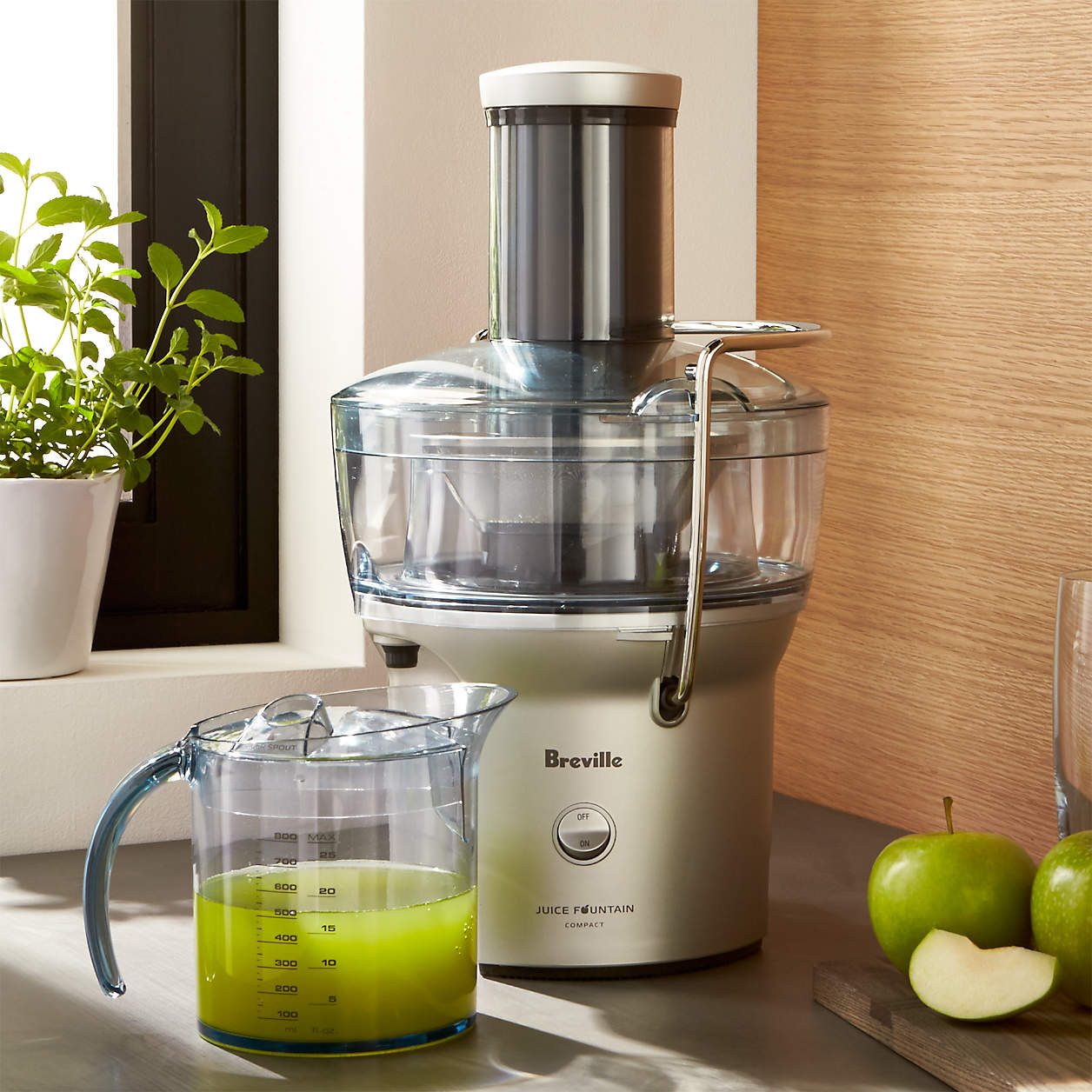 Breville Juice Fountain Electric Compact Centrifugal Juicer BJE200XL + Reviews | Crate & Barrel | Crate & Barrel