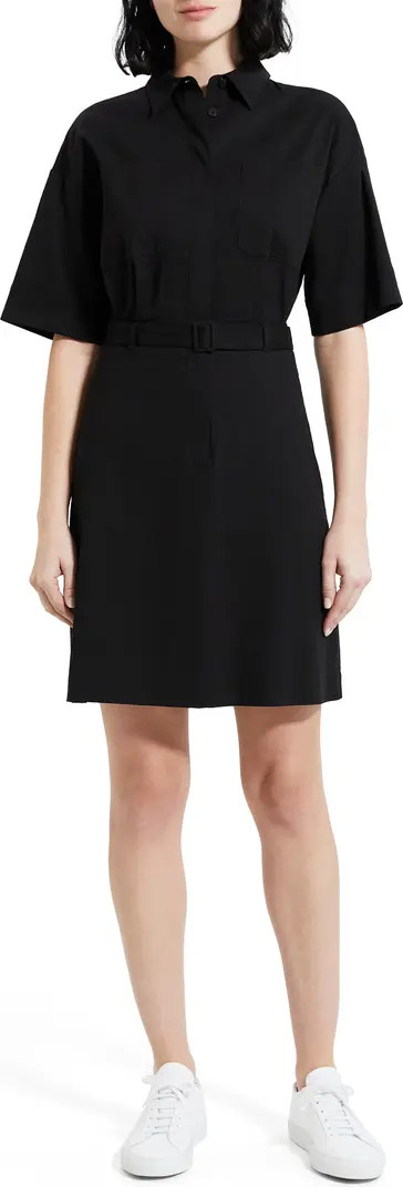 Belted Linen Blend Shirt Dress | Nordstrom