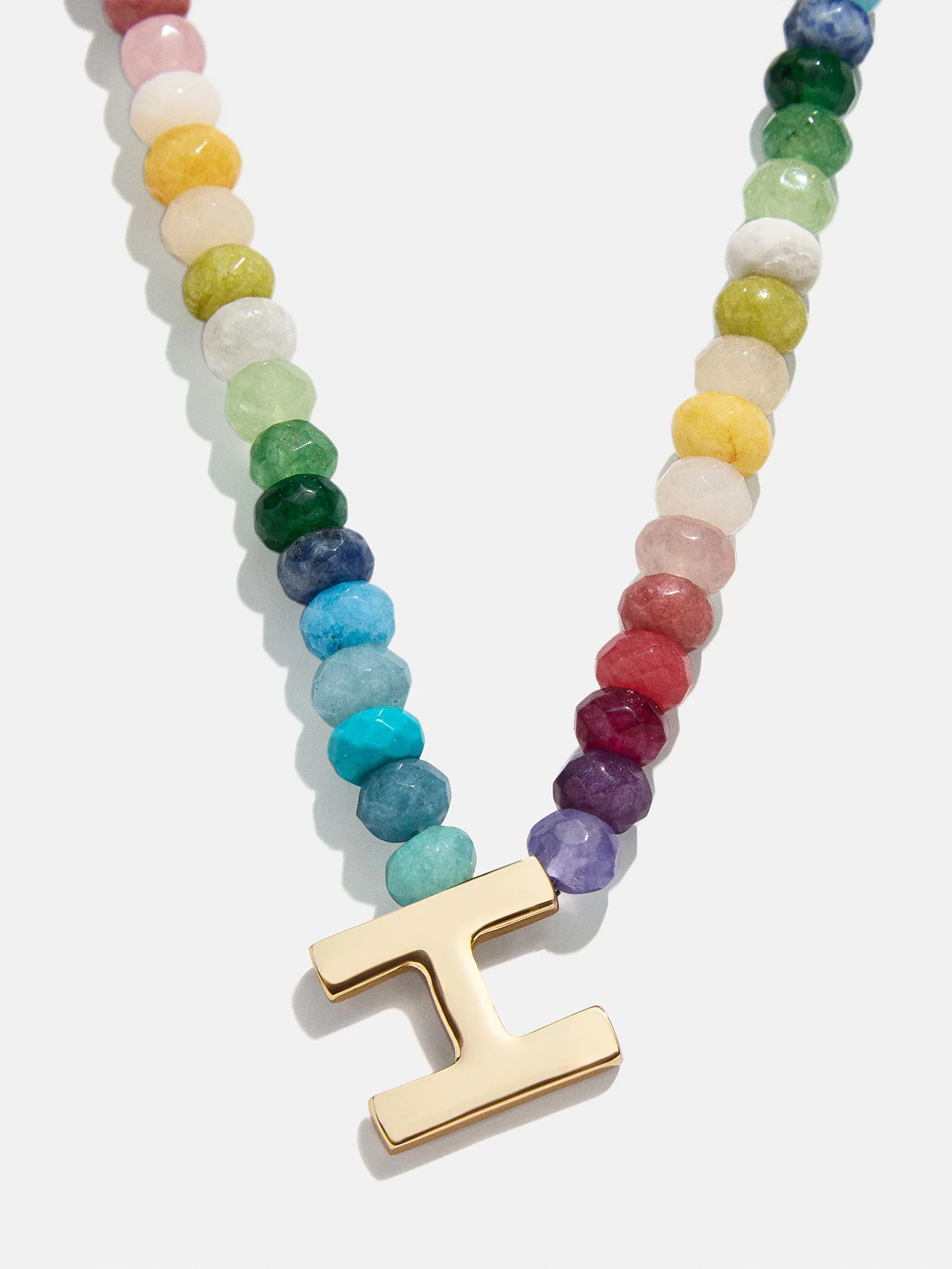 Semi-Precious Block Initial Necklace - Multi | BaubleBar (US)