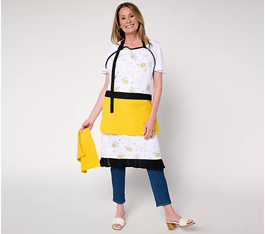 Temp-tations Special Edition Apron with 2 Dish Towels - QVC.com | QVC